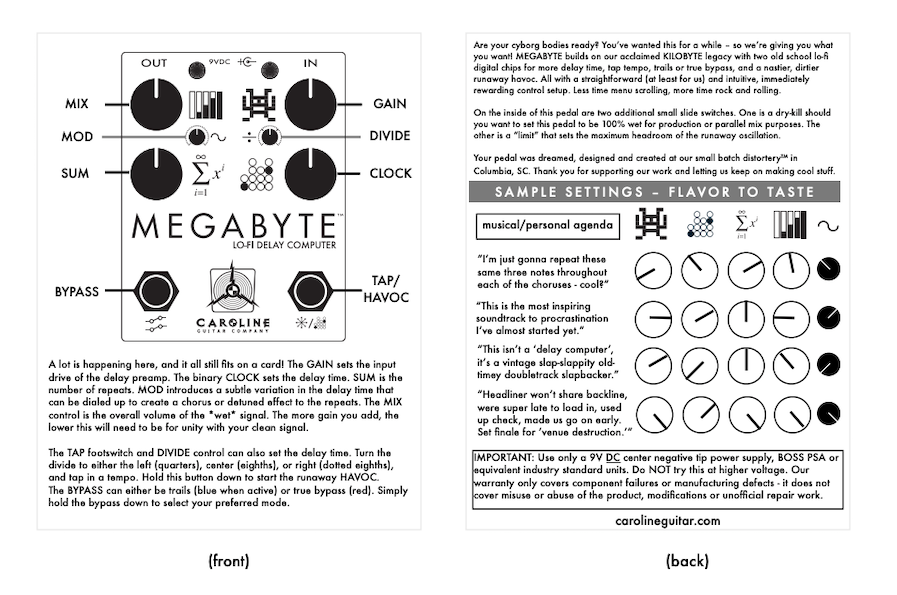 Caroline Guitar Company Megabyte Lo-Fi Delay Computer - YouTube